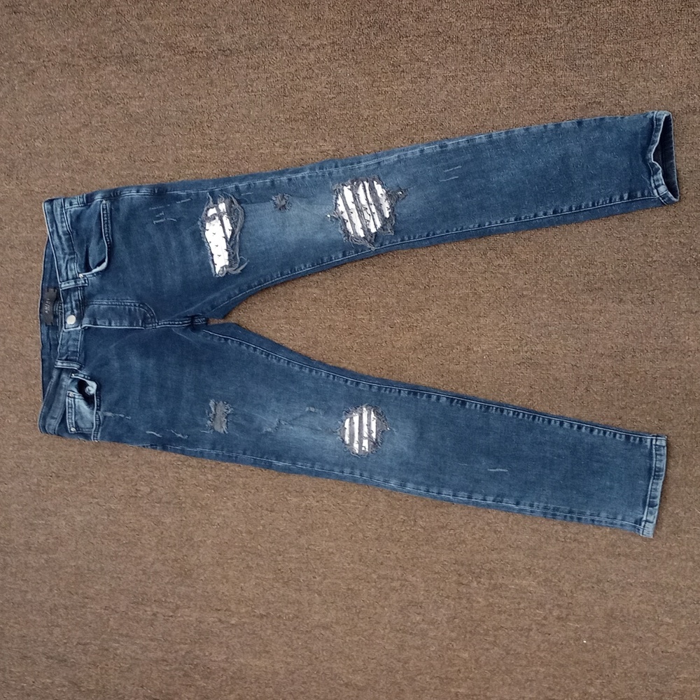 AMIRI Relaxed Fit Distressed Blue Jeans